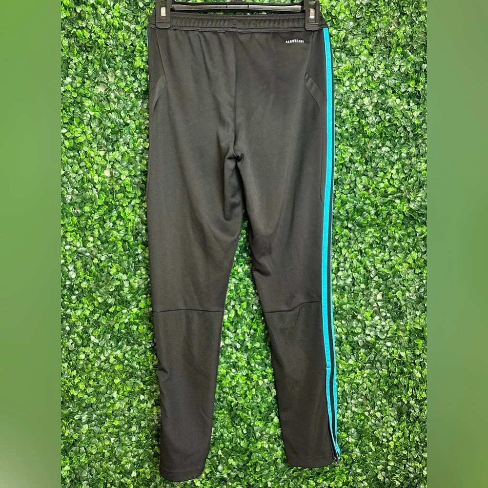 Adidas tricot black/multi colored boys track pants sz Medium - Picture 7 of 9